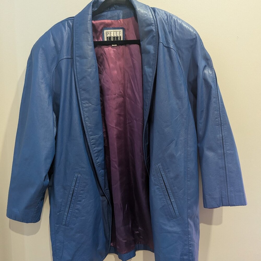 Buffalo Blue Leather Retro Jacket - XL